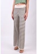 Women Pants Yas Yasraye Hw Knit Birch Stripes Black